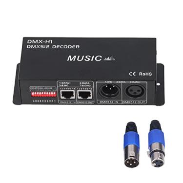 Imagem de Phefop Controlador Decodificador DMX512 de 4 Canais, Controladores de Iluminação de Palco Dimmer LED RGB 12A Com Modo de Música, 12-24V DC para Luzes de Tira LED, Ideal para Bares, (8A por canal)