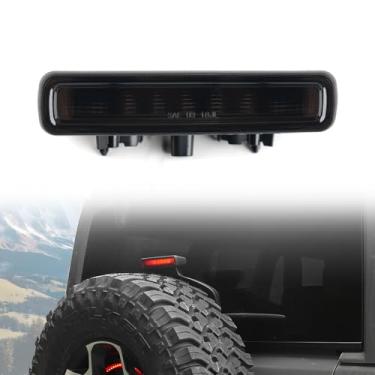 Imagem de HSUTVXPRO Terceira luz de freio traseira de alta montagem para acessórios Jeep Wrangler JL/4xe 2018-2025, 3ª luz de freio, lâmpada de LED com lente fumê caixa preta