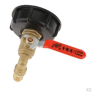 Imagem de 2 peças de acessórios de saída de adaptador de tanque de água IBC Gardens, conector de mangueira de rosca de plástico macho para fêmea, acessórios de anteparo de conexão rápida para torneiras de