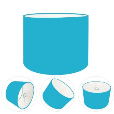 Imagem de Cúpula Abajur E Luminária Cilíndrica Vivare Cp-7011 ø30x21cm - Bocal Nacional Azul-turquesa