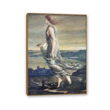 Imagem de SDYJ6GSW Edward Burne Jones Impressões de arte pintura de estrela noturna em tela famosa arte de parede Edward Burne Jones decoração de parede para quarto sala de estar banheiro moldura dourada 100 x