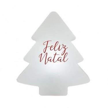 Imagem de Luminária Árvore Natalina Merry Christmas Branca – Luz LED Decorativa para Decoração de Natal