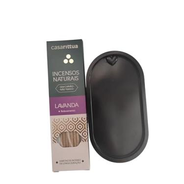 Imagem de Casa Rittua Incenso Natural de Lavanda, Sem Carvão, Não Tóxico, Varetas de Longa Duração para Relaxamento Mais porta incenso