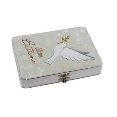 Imagem de Álbum Maleta Batismo Batizado Menino Menina Unissex Anjo Para 60 Fotos 15x21