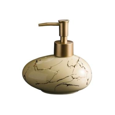Imagem de Dispensador de sabão Shampoo Body Wash Dispenser Bottle Pequeno 300ML Push Vazio Garrafa Sabonete(Beige)