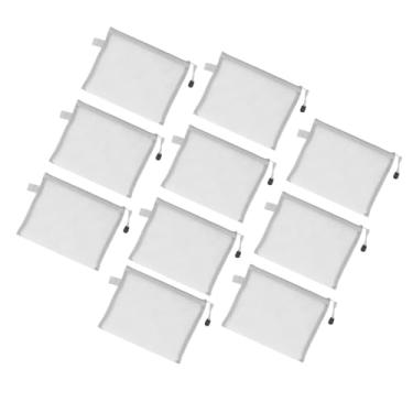 Imagem de Pissente Saco de Documentos Com Zíper de Malha, 5 Peças A5 Náilon Multiuso Pasta de Arquivo Bolsa Com para Escola Escritório Casa Organizador de Armazenamento de Viagem (GRAY)