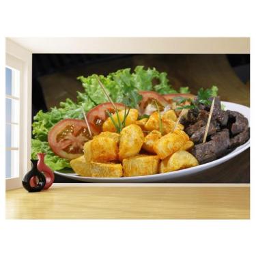 Imagem de Papel De Parede 3D Alimentos Petiscos Porções 3,5M Al317 - Você Decora
