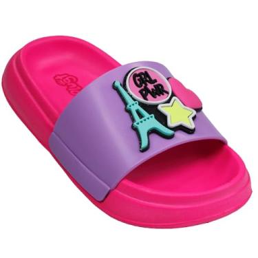 Imagem de Chinelo Slide Infantil Menina Plugt Floquinho Girl Power Nuvem Fofo Macio Confortável Impermeável (Lilás, BR, Criança de 4 a 8 anos, Faixa Numérico, 27, 28)