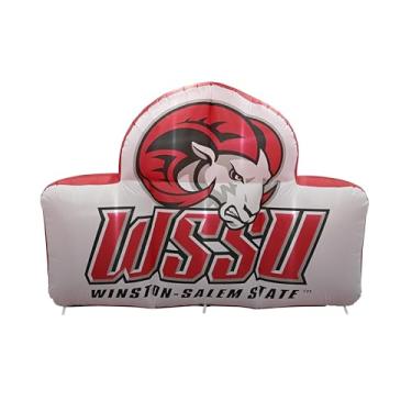 Imagem de FANMATS Mascote inflável HBCU Winston Salem State Rams - Display inflável autoinflável, ventilador e cordões embutidos, logotipo oficial do time - mostre seu espírito durante todo o ano