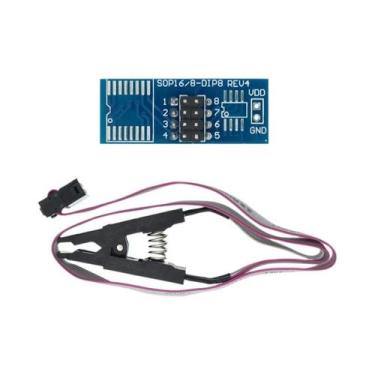 Imagem de Módulo Programador USB EEPROM Flash BIOS Série 24 25 SOIC8 SOP8 Com Cl