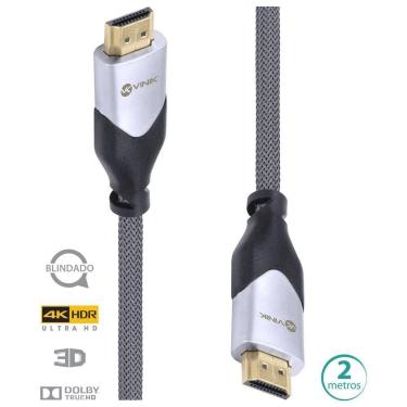 Imagem de Cabo Hdmi 4k Ultra Hd 3d Conexao Ethernet Blindado Em Nylon 2 Metros - H20b-2