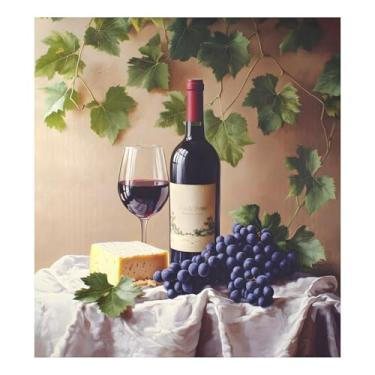 Imagem de SEHANY Capa magnética para lava-louças de uva e vinho tinto, adesivos magnéticos decorativos antiarranhões para painel de geladeira e lava-louças, decoração de dia dos namorados para cozinha doméstica