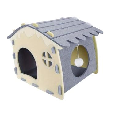 Imagem de Bothyi Casa de feltro para gatos, cama para dormir, privacidade, móveis para gatos, abrigo para gatinhos, a arranhões para gatos de pequeno a, Cinza