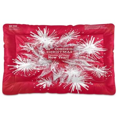 Imagem de SEHANY Cama de Natal com flocos de neve para cães e gatos com fundo antiderrapante, caixa de canil, colchão macio para animais de estimação, lavável para cães pequenos, médios e grandes, gatos, 91 x