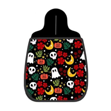 Imagem de Lixeira De Carro Organizador Lixinhocar Caveira Abóbora Flor Preto