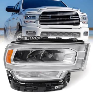 Imagem de FIONE Farol compatível com Dodge Ram 2500 3500 2019-2024 W/LED Daytime Running Light DRL Head Lamp Assembly Chrome Headlamp Right Passenger Side 68360180AC