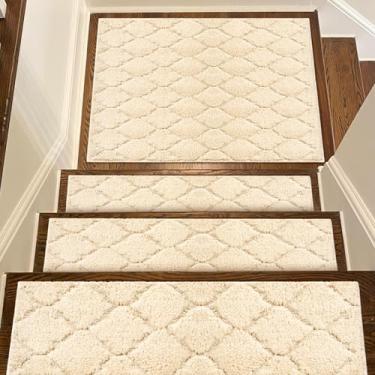 Imagem de BAGAIL Passos de escada macios antiderrapantes para degraus de madeira, 1 peça de 76 cm x 76 cm para piso de madeira e azulejo, corredor de escada reutilizável e sem resíduos para crianças, idosos e