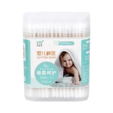 Imagem de Cotonetes Para Bebês 200pcs Dupla Face Estéreis Com Cabeça Espiral Mul