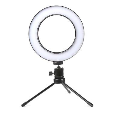 Imagem de Ring Light 6 Led Tripé Ajustável Foto Vídeo Usb Bivolt