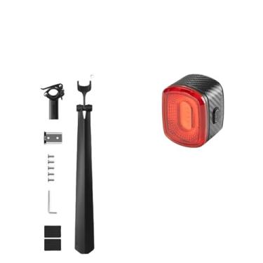 Imagem de Para-lama de bicicleta com lanterna traseira, sistema de liberação rápida, para bicicletas de estrada, em liga de alumínio PP, com suporte ajustável.(Fender light R2)