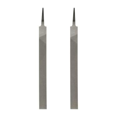 Imagem de HARFINGTON 2 limas planas de corte fino de 30 cm com dentes de corte duplo de aço de alto carbono sem alça para remoção de rebarbação de madeira de metal