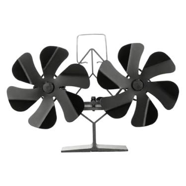 Imagem de Generic Ventiladores para fogão, ventilador para lareira, queimador de lenha, economia de energia, aquecimento doméstico, ventilador térmico, 6 Lâminas