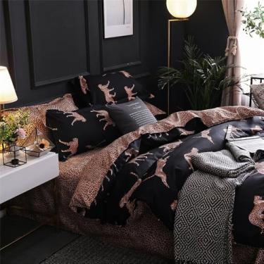 Imagem de XLCZMYL 2/3 peças de capa de edredom com estampa de desenho animado conjunto de cama com fronha bonito bonito confortável para quarto solteiro tamanho duplo sem lençol, xadrez 1, casal 200 x 200 cm 3