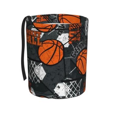 Imagem de LOPIOIO Caixote do lixo de carro, design legal de basquete, bolsa de lixo dobrável, impermeável, à prova de vazamento, acessórios para organizadores de interiores de carro