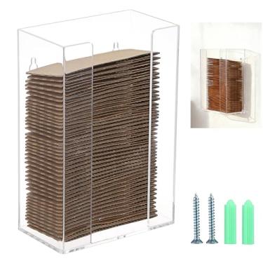 Imagem de Hoowen Suporte de manga de xícara de café, dispensador de manga quente de acrílico para suporte de bancada ou parede, acessórios de café que economizam espaço, organizador de mangas de papel para