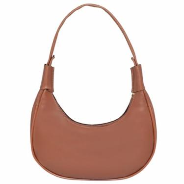 Imagem de Bolsa Feminina Meia Lua Branca Pequena (MARROM CARAMELO, 3 UNIDADES)