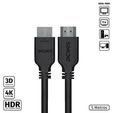Imagem de Cabo Hdmi 2.0 4k 28awg Puro Cobre 5 Metros - Phm20-5