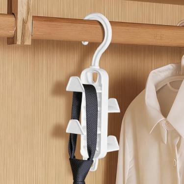 Imagem de Cabides de bolsa e chapéus para armário, ganchos 4 em 1 para organizar gravatas, cintos, cabide de saco de plástico para economizar espaço no guarda-roupa e manter a forma da bolsa ou chapéu (branco)