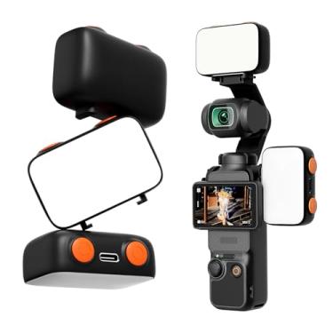 Imagem de Luz de LED para DJI OSMO Pocket 3, iluminação LED auxiliar recarregável de 800 mAh com 6500K de temperatura de 3 cores e níveis ajustáveis, acessórios DJI Pocket 3 luz de preenchimento para gravação