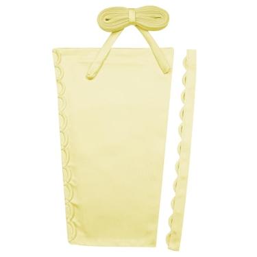 Imagem de XXDingbs Kit de espartilho com zíper, ajuste ajustável, espartilho de cetim, kit de costas, extensor de zíper para vestido, Amarelo, 18