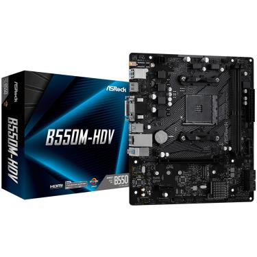 Imagem de Placa Mãe ASRock B550M-HDV, AMD AM4, DDR4, Micro ATX - 90-MXBDJ0-A0UAYAZ