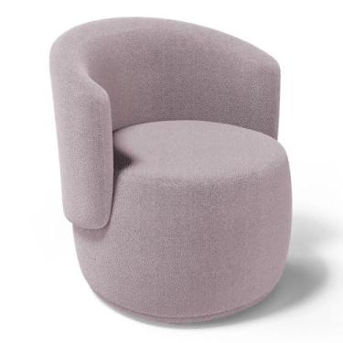 Imagem de Poltrona Base Giratória Beatriz No Tecido Bouclé - Estopar, Boucle Ros