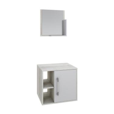 Imagem de Conjunto Balcão E Espelheira Soft 500 Perffect Acetinado Snow C-branco Chess