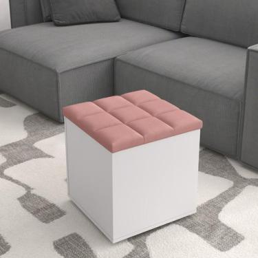 Imagem de Puff Baú Suede Decorativo Organizador Sala Quarto Escritório - Pek Móv