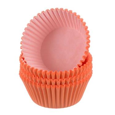 Imagem de Forros de cupcake de 100 unidades, copos de cupcake laranja, tamanho padrão, forros, papéis, copos de cozimento, à prova de gordura para festa, casamento, aniversário