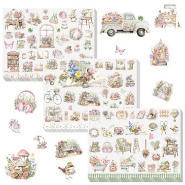 Imagem de Eaasty 930 adesivos de flores silvestres de primavera para scrapbooking elementos aconchegantes adesivos planejadores de férias para envelopes de convite cartões de scrapbook