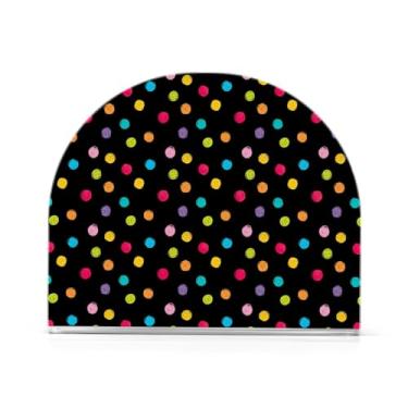 Imagem de Crayon Polka Dots Black Acrylic Guardanapo Caddy, Suporte de Toalha de Papel em Forma de U, Dispensador de Guardanapos
