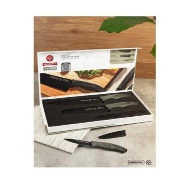 Imagem de Conjunto De Facas 3pç Pretas - Mundial (VX9900-3)