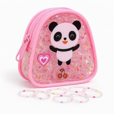Imagem de Kit 250 Elásticos Coloridos Infantil com Mini Bolsinha Rosa – Para Trancinhas, Penteados e Baby Hair – Macios e Flexíveis (Transparente)