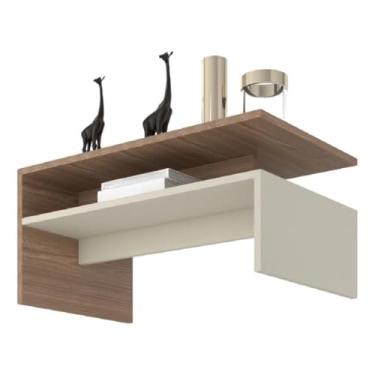 Imagem de Mesa de centro sala moderna com 2 andares Giovana casa e escritório (off/madeirado)