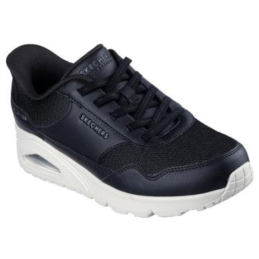 Imagem de Skechers Tênis feminino sem cadarço Uno-Banksia Hands Free, Preto, 8.5 Wide