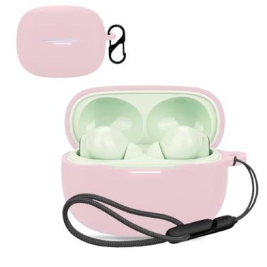Imagem de NOUKAJU Capa protetora para Xiaomi Redmi Buds 6 Pro, capa protetora para fone de ouvido sem fio (com mosquetão + cordão) capa protetora para Redmi Buds 6 Pro (rosa)