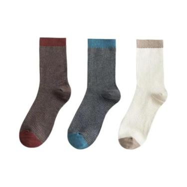 Imagem de Meias Masculinas De Cano Médio Estilo Harajuku Quentes Para Negócios C