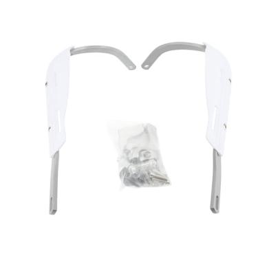 Imagem de Generic Protetores de Mão Universais para Motocicletas Proteção Superior Resistente a Impactos para Guidões Maiores que 14 Mm para Motos e Veículos Offroad (Branco (alça de alumínio prateado))