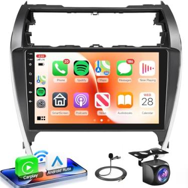 Imagem de Estéreo automotivo Android 2G + 64G para Toyota Camry 2012 2013 2014, sem fio, CarPlay Auto, 5G WiFi + GPS, rádio de tela sensível ao toque 2,5D de 10,1 polegadas para Toyota Camry, rádio Bluetooth FM