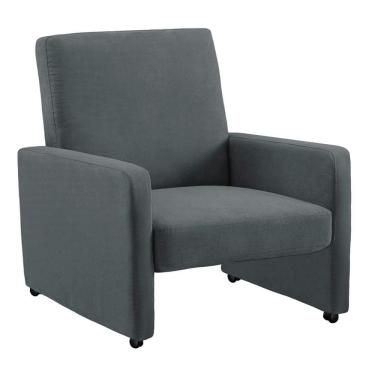 Imagem de Poltrona Mirella Suede Cinza Com Rodízios - D'rossi